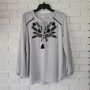 CJ Banks embroidered top